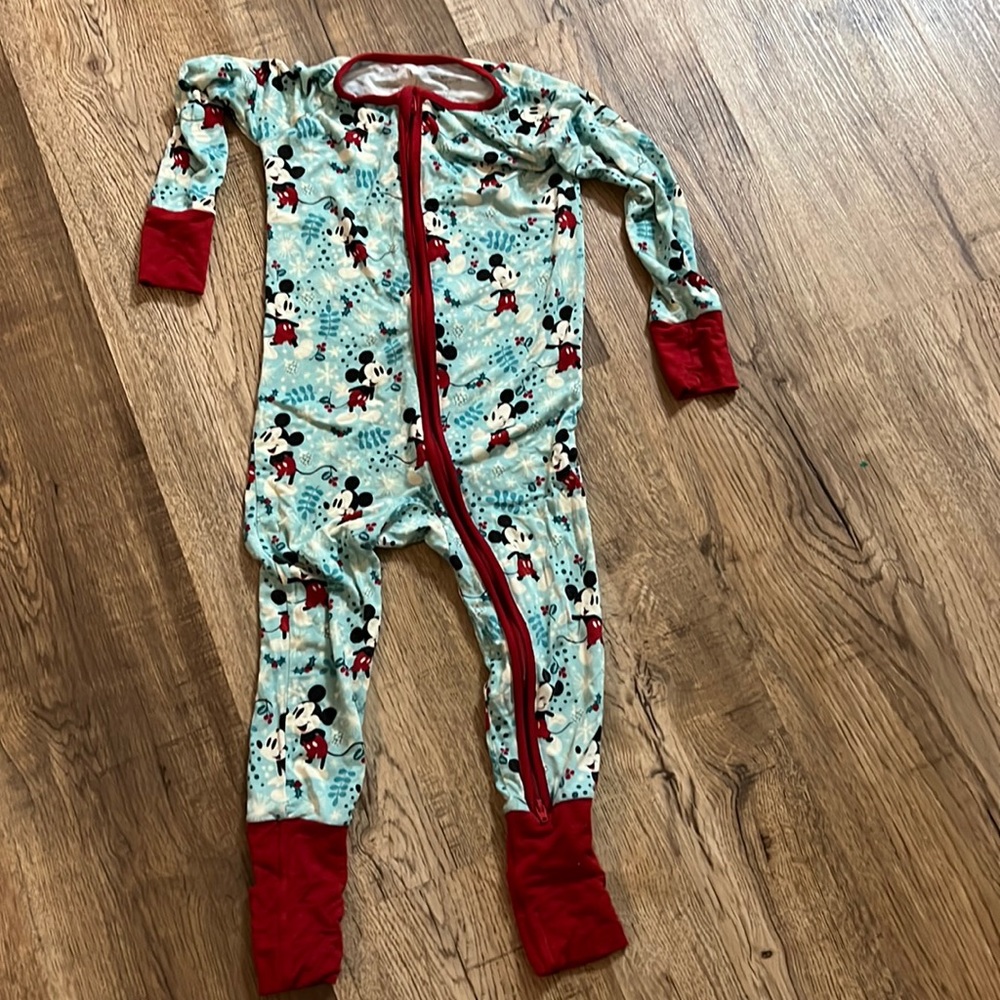 Little sleepies Christmas Mickey pajamas